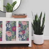 Botanical Garden Blue Peel & Stick Wallpaper with Modern Botanical Floral Pattern - York RMK12513RL