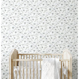 Hawthorn Blossom Grey Peel & Stick Wallpaper with Modern Botanical Floral Pattern - York RMK12514RL