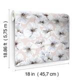 Hawthorn Blossom Blush Peel & Stick Wallpaper with Botanical Flowers - Modern - RoomMates RMK12515RL - York