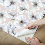 Hawthorn Blossom Blush Peel & Stick Wallpaper with Botanical Flowers - Modern - RoomMates RMK12515RL - York