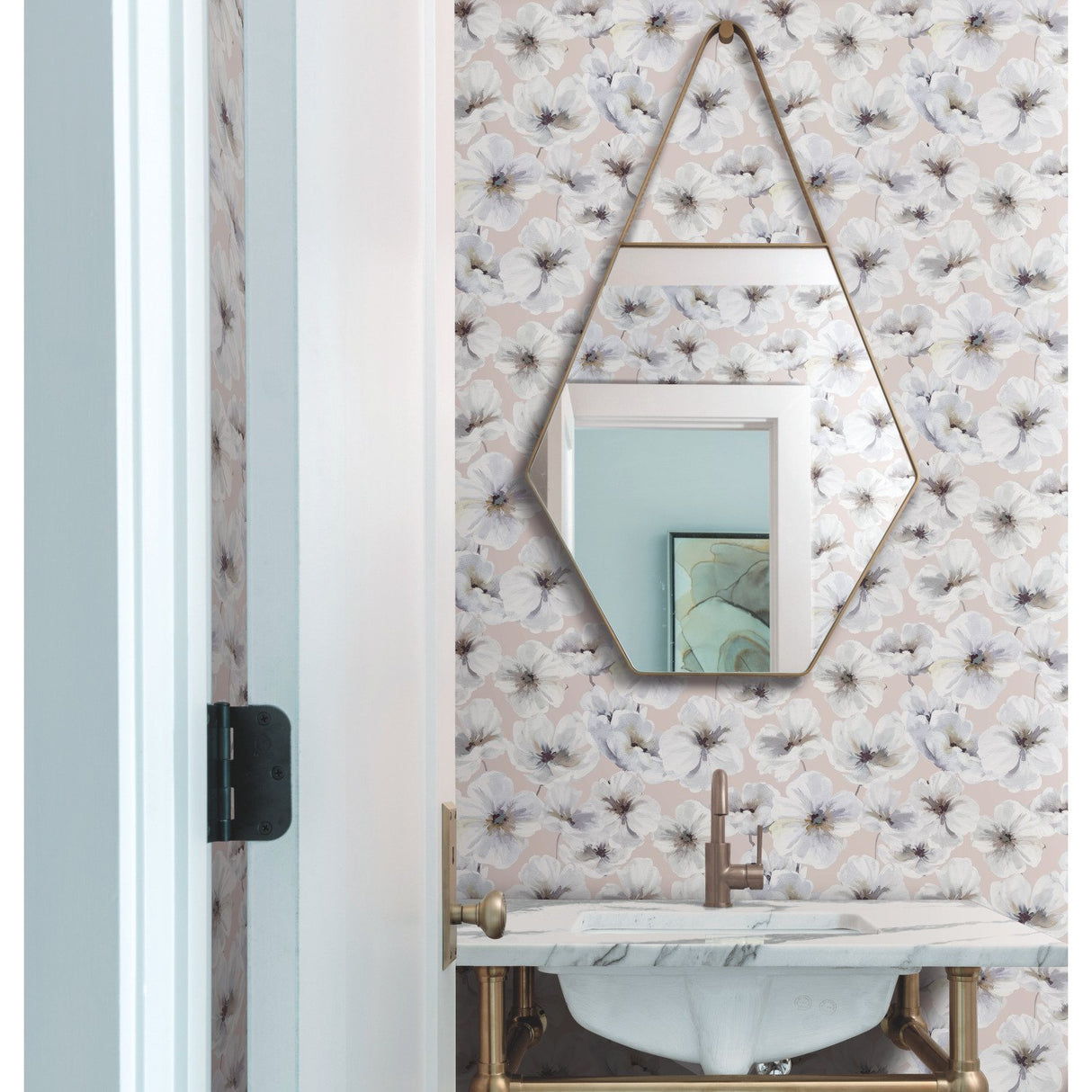 Hawthorn Blossom Blush Peel & Stick Wallpaper with Botanical Flowers - Modern - RoomMates RMK12515RL - York