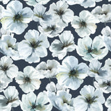 Hawthorn Blossom Navy Peel & Stick Wallpaper with Modern Botanical Floral Pattern - York RMK12516RL