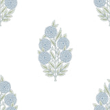 Dutch Floral Blue Peel & Stick Wallpaper with Modern Botanical Flowers Pattern - RoomMates RMK12517RL