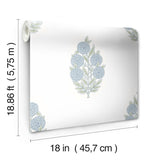Dutch Floral Blue Peel & Stick Wallpaper with Modern Botanical Flowers Pattern - RoomMates RMK12517RL