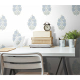 Dutch Floral Blue Peel & Stick Wallpaper with Modern Botanical Flowers Pattern - RoomMates RMK12517RL
