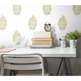 Dutch Floral Yellow Peel & Stick Wallpaper with Modern Botanical Flowers Pattern - York RMK12518RL