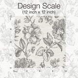 Flower Girl Charcoal Peel & Stick Wallpaper with Modern Botanical Flowers Pattern - York RMK12519RL