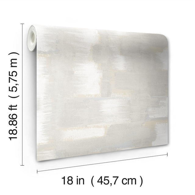 Modern Ikat Grey Peel & Stick Wallpaper with Abstract Ikat Pattern, Modern Style - York RMK12527RL