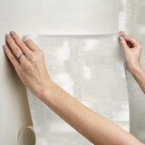 Modern Ikat Grey Peel & Stick Wallpaper with Abstract Ikat Pattern, Modern Style - York RMK12527RL