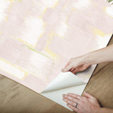 Modern Ikat Blush Peel & Stick Wallpaper with Abstract Ikat Pattern and Modern Style - York RMK12528RL
