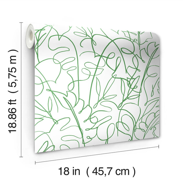 Tropical Signature Green Peel & Stick Wallpaper