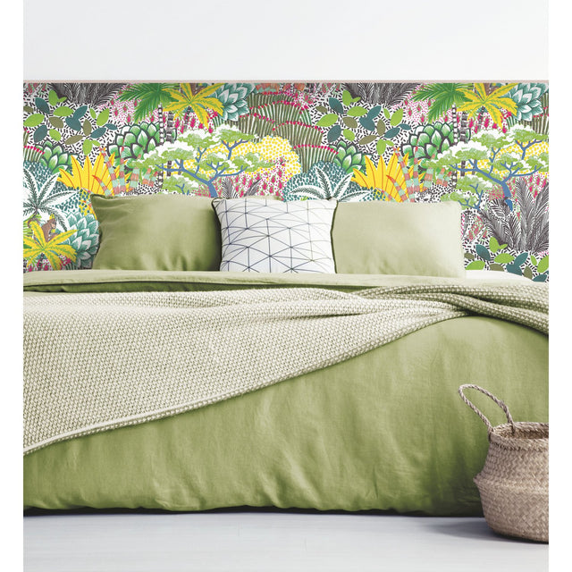 Jungle Vibe Yellow Peel & Stick Wallpaper with Whimsical Botanical Floral Pattern - York RMK12532RL