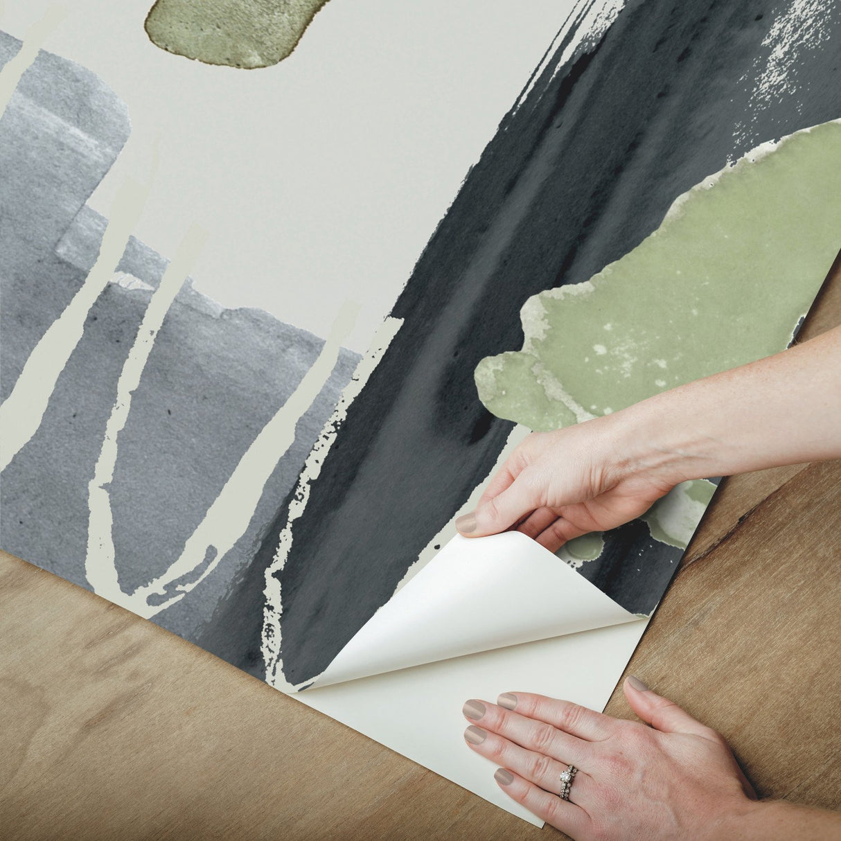 Abstraction Grey Charcoal Peel & Stick Wall Mural