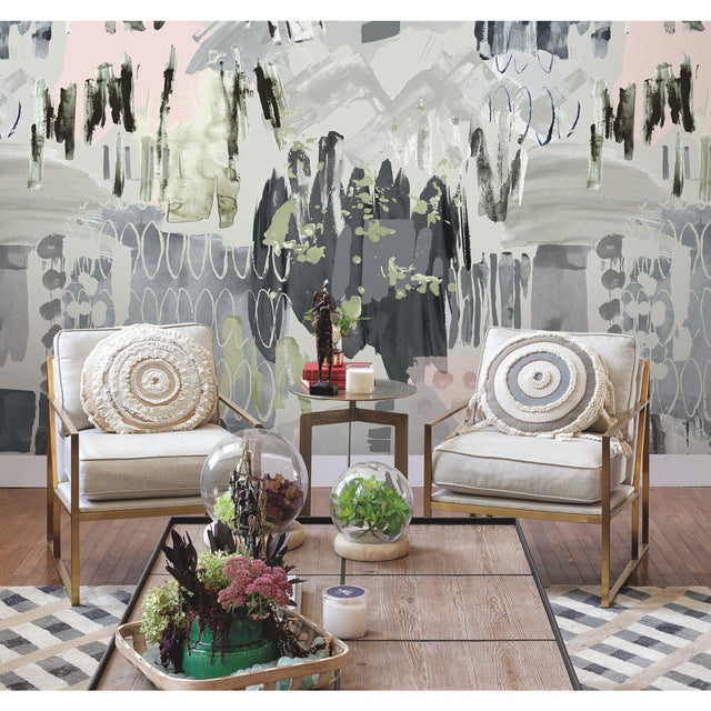 Abstraction Grey Charcoal Peel & Stick Wall Mural
