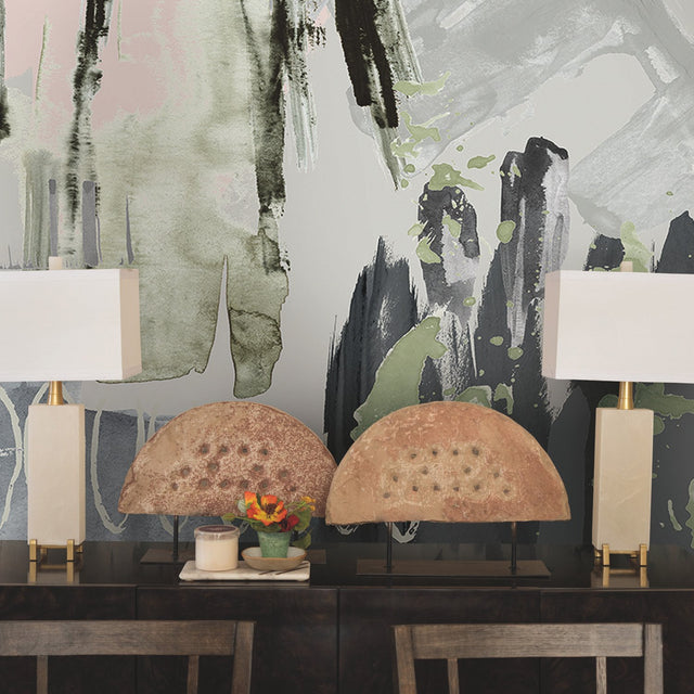 Abstraction Grey Charcoal Peel & Stick Wall Mural
