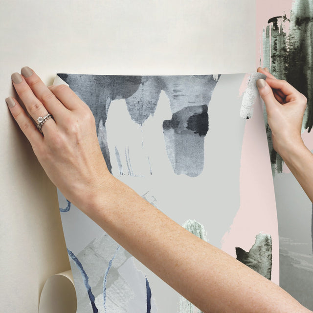 Abstraction Grey Charcoal Peel & Stick Wall Mural