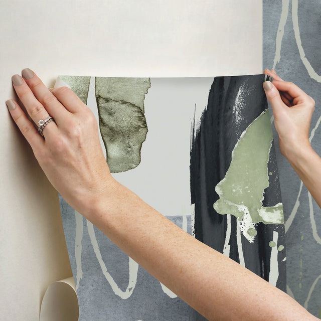 Abstraction Grey Charcoal Peel & Stick Wall Mural
