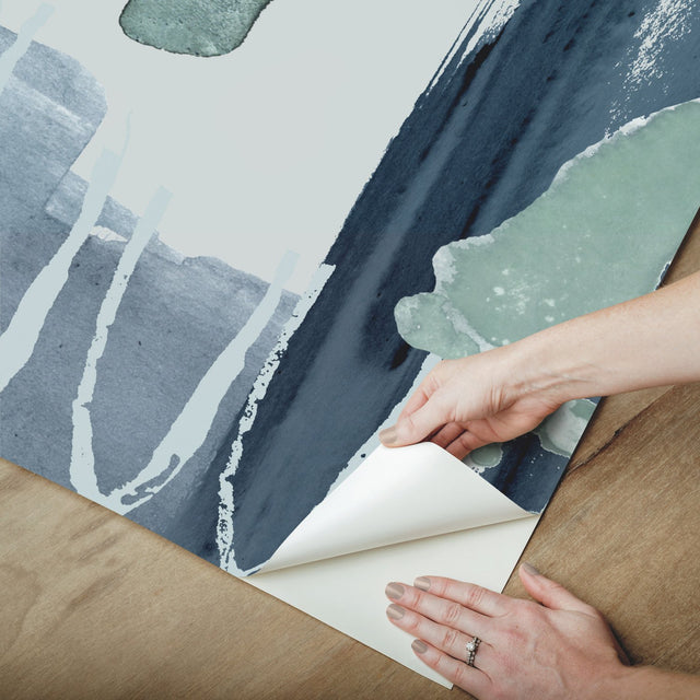 Abstraction Blue Slate Blue Peel & Stick Wall Mural