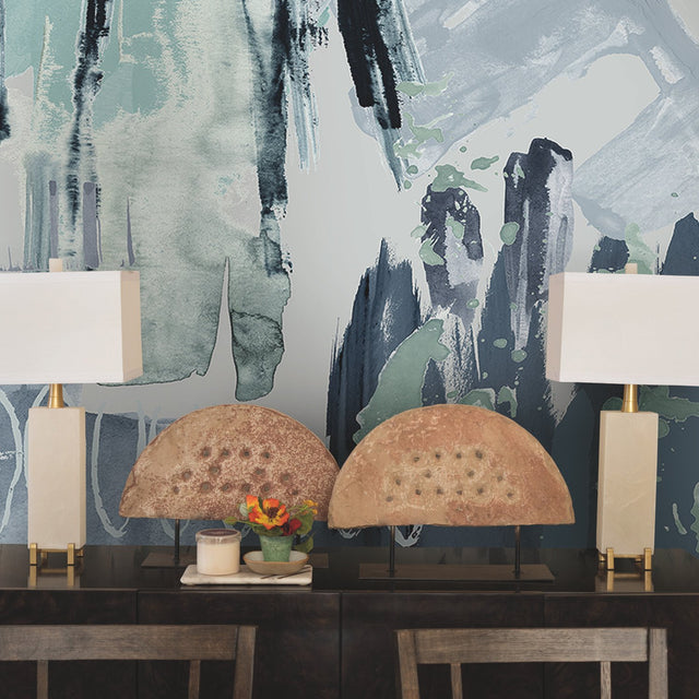 Abstraction Blue Slate Blue Peel & Stick Wall Mural