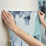 Abstraction Blue Slate Blue Peel & Stick Wall Mural