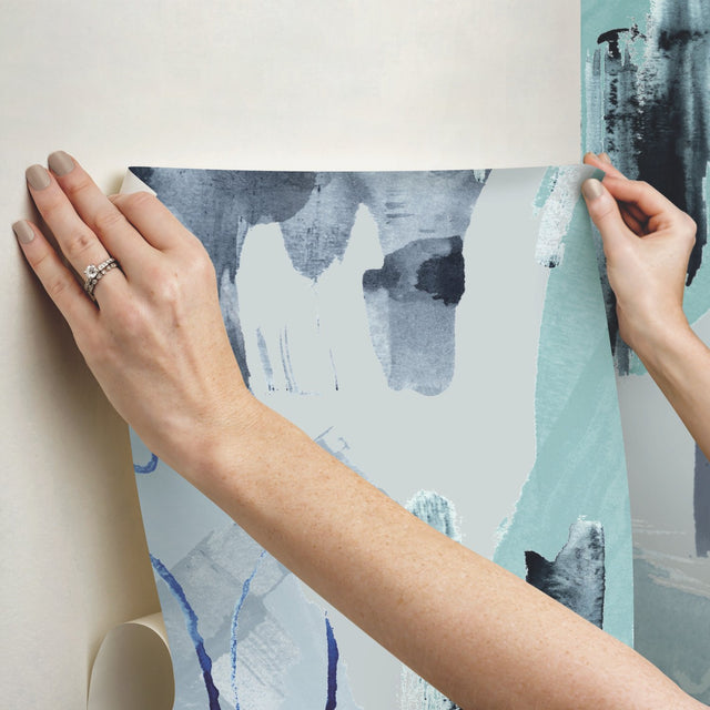 Abstraction Blue Slate Blue Peel & Stick Wall Mural