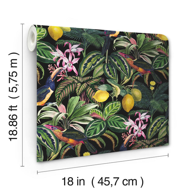 Mirage Oasis Multicolor Peel & Stick Wallpaper with Botanical Flower Pattern, Modern Style - York RMK12536RL