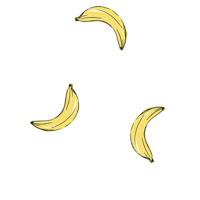 Banana Print Yellow Peel & Stick Wallpaper with Whimsical Novelty Pattern - York RMK12543RL