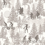 Stranger Things Hawkins Woods Off-White Peel & Stick Wallpaper with Novelty Whimsical Forest Motif - York RMK12544RL