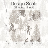 Stranger Things Hawkins Woods Off-White Peel & Stick Wallpaper with Novelty Whimsical Forest Motif - York RMK12544RL
