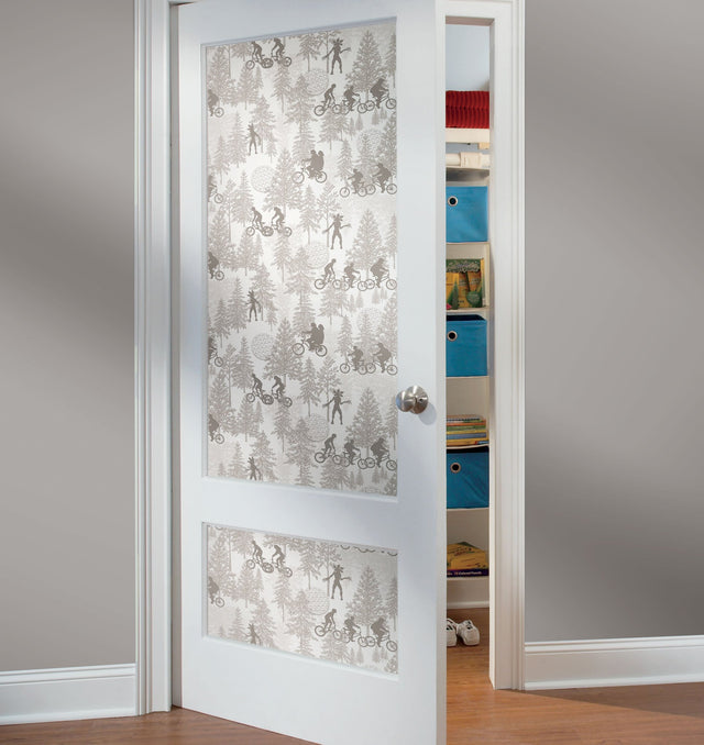 Stranger Things Hawkins Woods Off-White Peel & Stick Wallpaper with Novelty Whimsical Forest Motif - York RMK12544RL