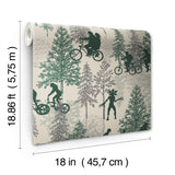 Netflix Stranger Things Hawkins Woods Green Peel & Stick Wallpaper