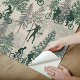 Netflix Stranger Things Hawkins Woods Green Peel & Stick Wallpaper