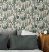 Netflix Stranger Things Hawkins Woods Green Peel & Stick Wallpaper