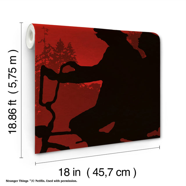Netflix Stranger Things The Upside Down Red Peel & Stick Vinyl Wall Mural, Whimsical Novelty - York RMK12551M