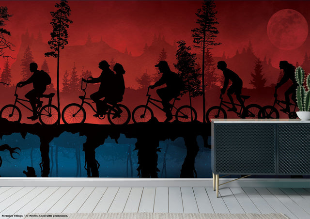 Netflix Stranger Things The Upside Down Red Peel & Stick Vinyl Wall Mural, Whimsical Novelty - York RMK12551M