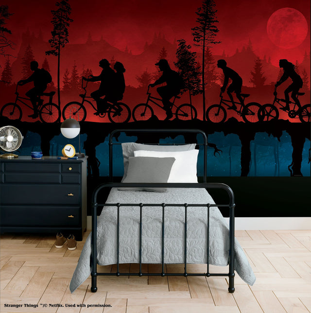 Netflix Stranger Things The Upside Down Red Peel & Stick Vinyl Wall Mural, Whimsical Novelty - York RMK12551M