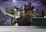 Universal Studios Iconic Monsters Blue Peel & Stick Wall Mural with Whimsical Licensed Novelty Pattern - York RMK12552M