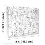 Universal Classic Monsters Black Peel & Stick Wallpaper with Whimsical Novelty Pattern - York RMK12553RL