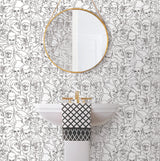 Universal Classic Monsters Black Peel & Stick Wallpaper with Whimsical Novelty Pattern - York RMK12553RL
