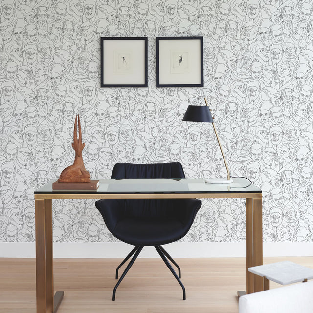 Universal Classic Monsters Black Peel & Stick Wallpaper with Whimsical Novelty Pattern - York RMK12553RL
