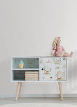 Clara Jean Woodland Scene Neutral Peel & Stick Vinyl Wallpaper with Whimsical Forest Animals - York RMK12556PLW