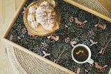 Clara Jean Folklore Forest Black Peel & Stick Wallpaper with Scandinavian Woodland Animal Motif - York RMK12558PLW