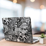 Mushroom Magic Black Peel & Stick Wallpaper with Modern Botanical Novelty Pattern - York RMK12566RL