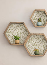 Modern Crescent Moon Neutral & Gold Peel & Stick Wallpaper with Geometric Abstract Pattern - York RMK12567PL