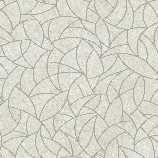 Modern Crescent Moon Taupe & Silver Geometric Peel & Stick Wallpaper - York RMK12568PL
