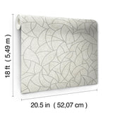 Modern Crescent Moon Taupe & Silver Geometric Peel & Stick Wallpaper - York RMK12568PL