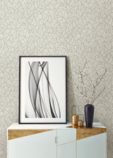 Modern Crescent Moon Taupe & Silver Geometric Peel & Stick Wallpaper - York RMK12568PL