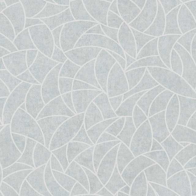 Modern Crescent Moon Frosty Blue Peel & Stick Wallpaper with Geometric Abstract Pattern - York RMK12569PL