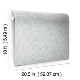 Modern Crescent Moon Frosty Blue Peel & Stick Wallpaper with Geometric Abstract Pattern - York RMK12569PL