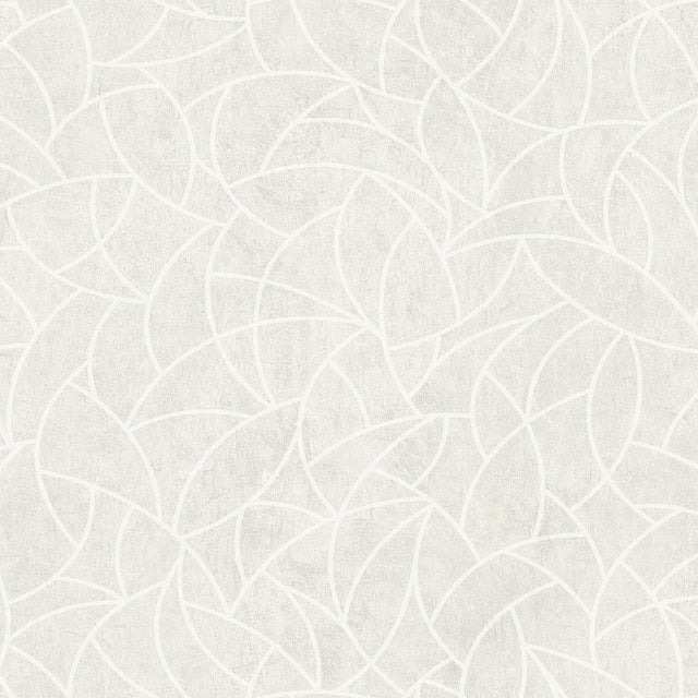 Modern Crescent Moon Cream Peel & Stick Wallpaper with Geometric Abstract Motif - York RMK12570PL